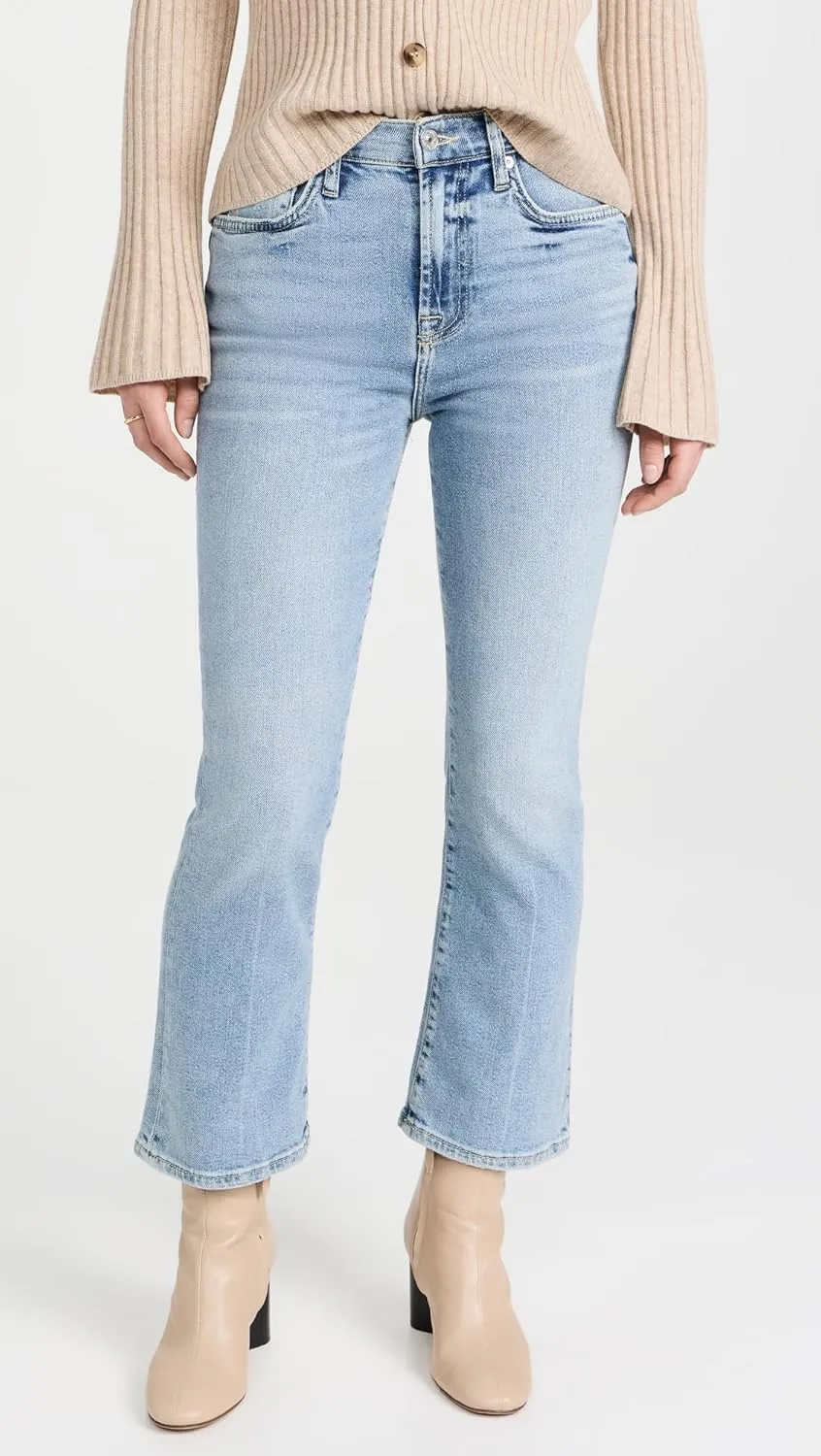 7 For All Mankind Women's High-Waisted Slim Kick Fit Jeans in Must