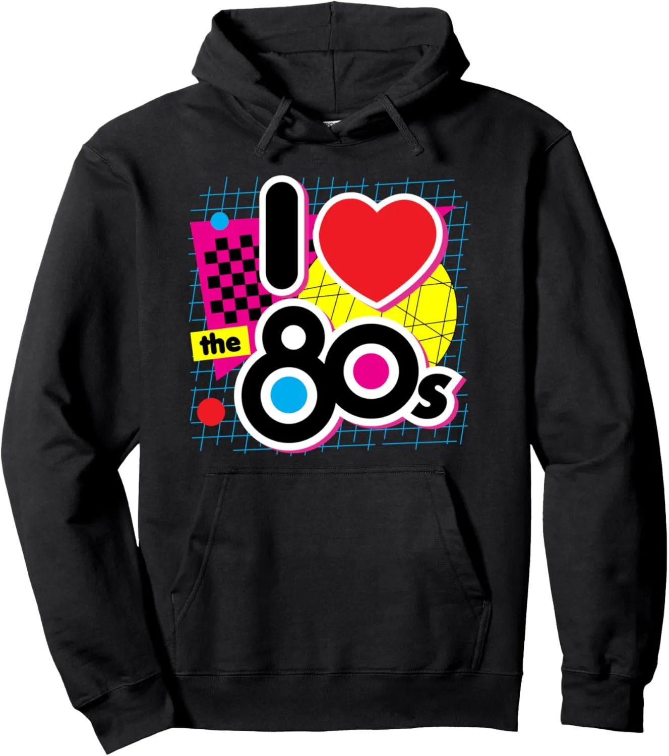 80s Love I Heart the Eighties Retro Graphic Hoodie (Dark) Pullover Hoodie