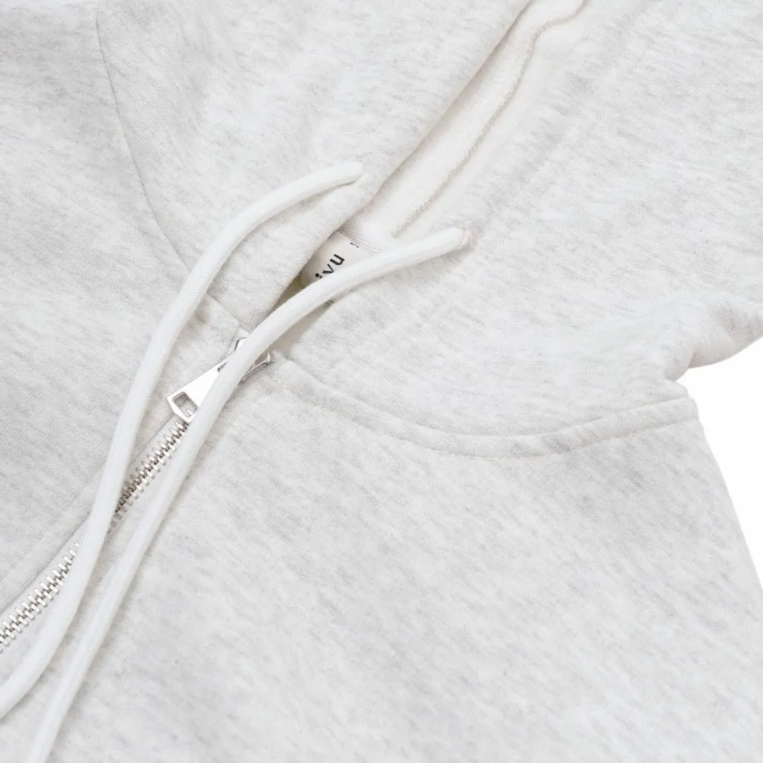 Amazhiyu Women's Cropped Zip-Up Drawstring Hoodie Fleece Full Zip Casual Jacket