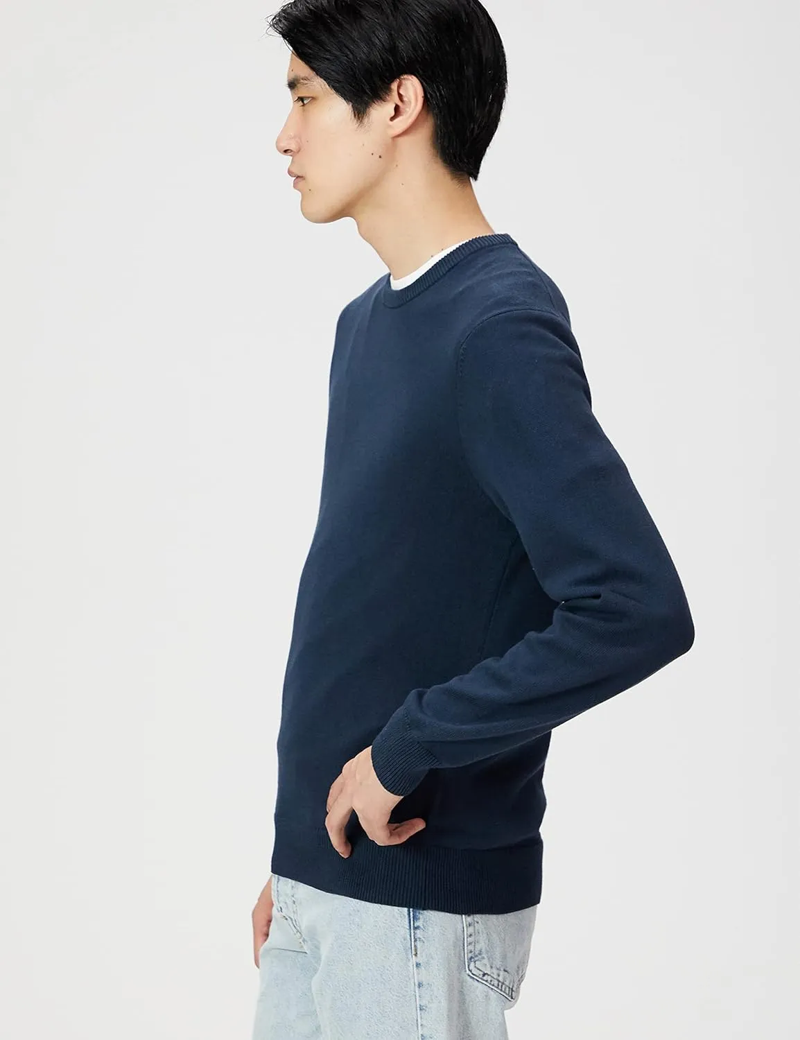 Amazon Essentials Men's Crewneck Sweater, 100% Cotton, Big & Tall Options Available