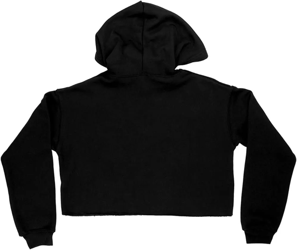 Astronaut Women's Cropped Fleece Hoodie - Absrtact Cropped Hoodie for Women - Space Hooded Sweatshirt