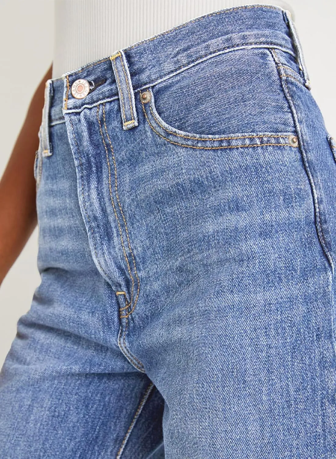 Astylish Women's High Waisted Wide Leg Jeans Trendy Straight Leg Jeans Zimbaplatinum Denim Pants