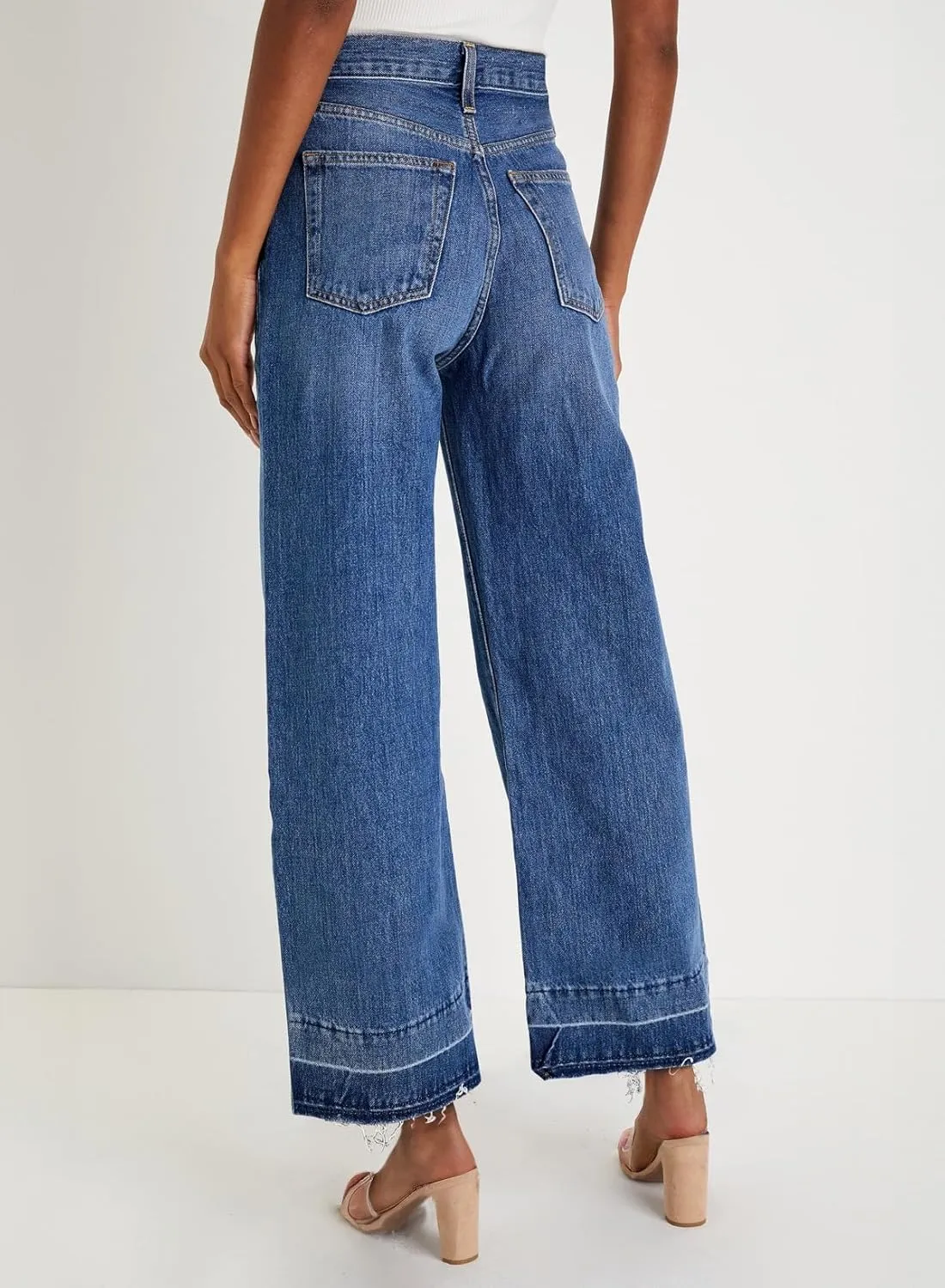 Astylish Women's High Waisted Wide Leg Jeans Trendy Straight Leg Jeans Zimbaplatinum Denim Pants