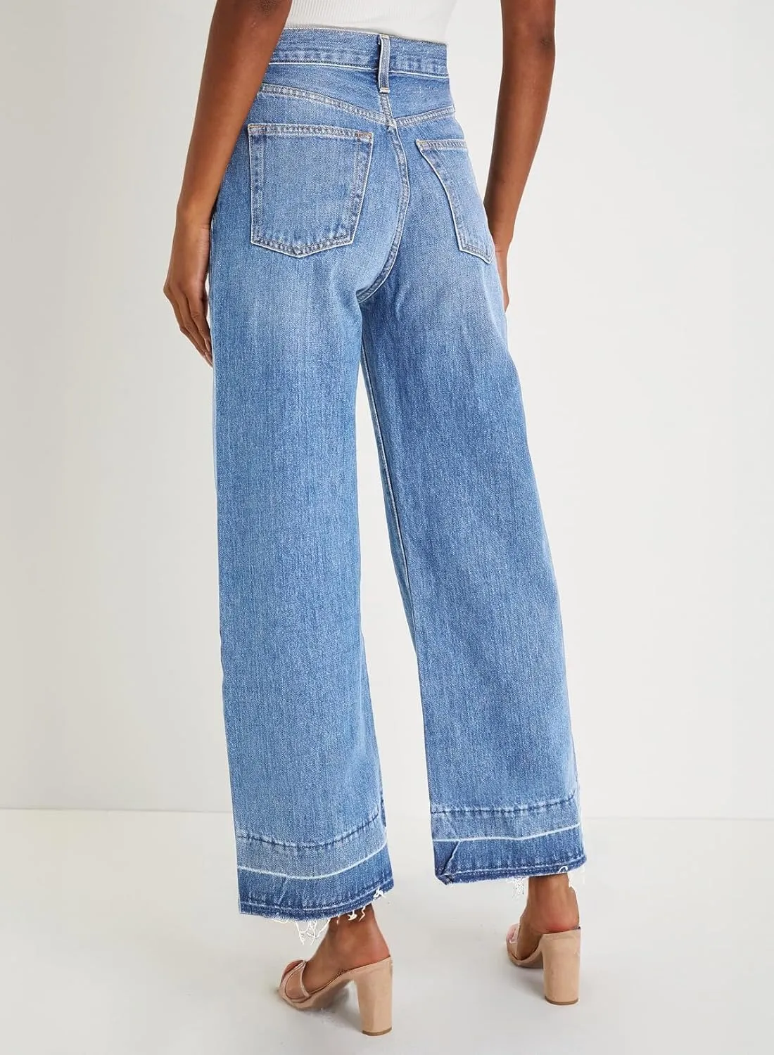Astylish Women's High Waisted Wide Leg Jeans Trendy Straight Leg Jeans Zimbaplatinum Denim Pants