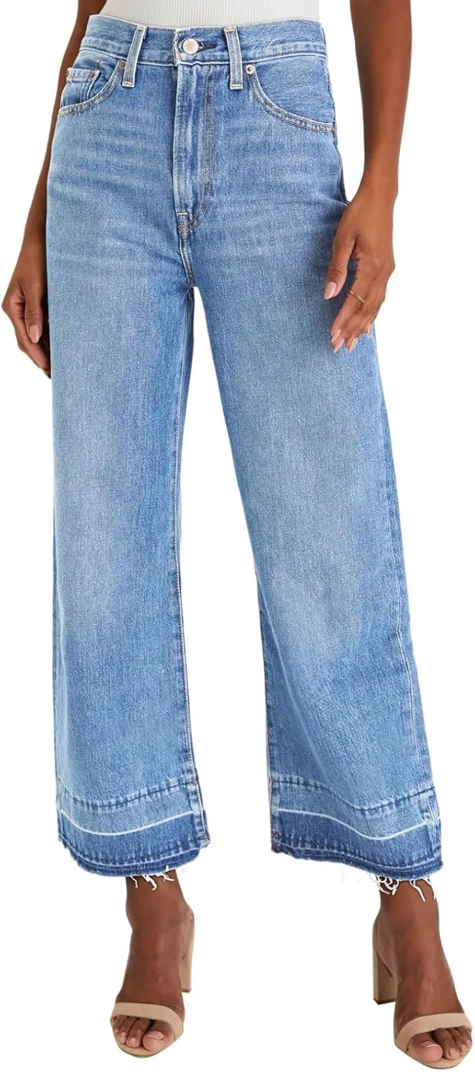 Astylish Women's High Waisted Wide Leg Jeans Trendy Straight Leg Jeans Zimbaplatinum Denim Pants