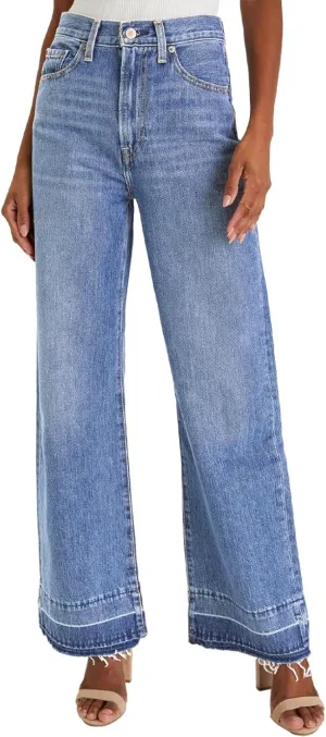 Astylish Women's High Waisted Wide Leg Jeans Trendy Straight Leg Jeans Zimbaplatinum Denim Pants