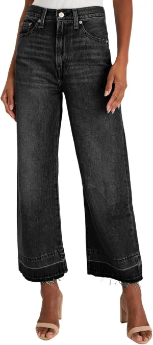 Astylish Women's High Waisted Wide Leg Jeans Trendy Straight Leg Jeans Zimbaplatinum Denim Pants