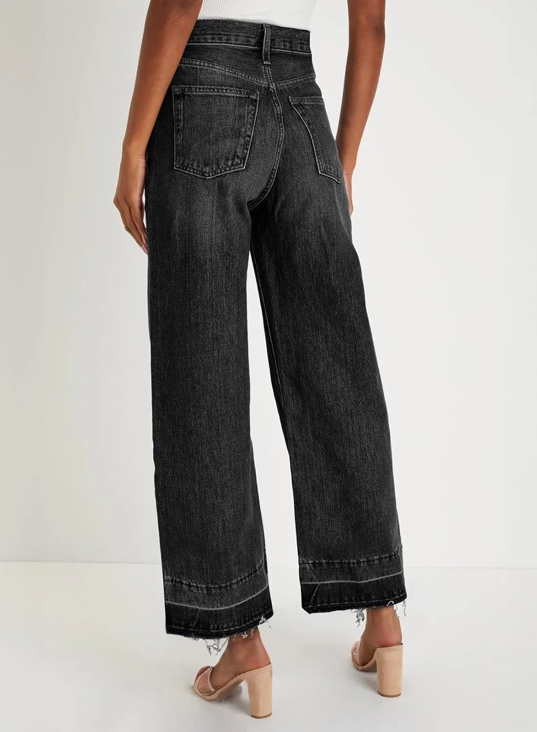 Astylish Women's High Waisted Wide Leg Jeans Trendy Straight Leg Jeans Zimbaplatinum Denim Pants