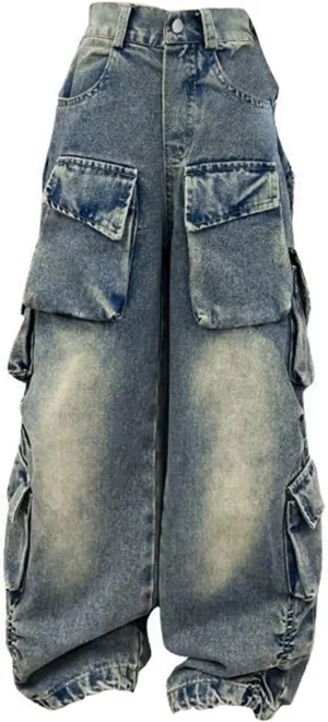 Baby Girl Clothes Warm Kids Girls Ripped Distressed Washed Baggy Wide Leg Casual Jeans Size Toddlers Gymnastics Clothes