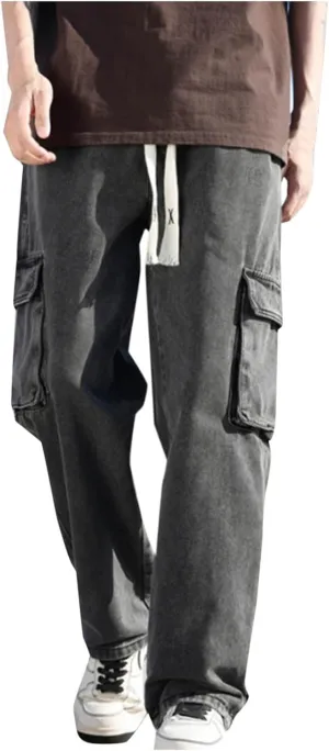 Baggy Jeans Men Relaxed Fit Straight-Leg Casual Jeans for Men Y2K Hip Hop Harajuku Denim Pants Streetwear Cowboy