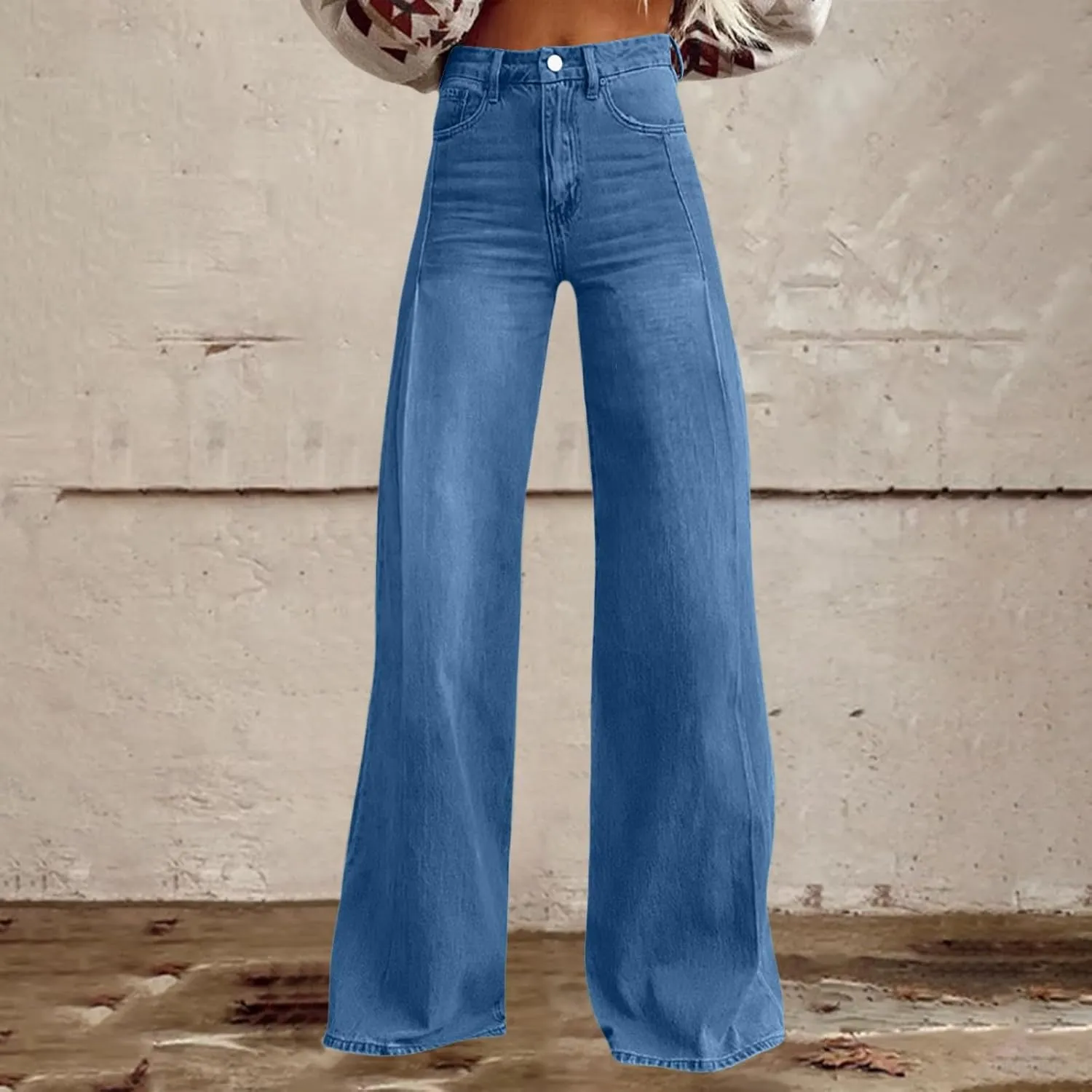 Baggy Jeans Pant for Women 2025 Summer Casual Wide Leg Sweatpant Jeans Print Denim Vintage Pant 90s Y2K Streetwear
