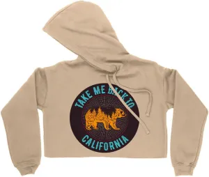 Bear Women's Cropped Fleece Hoodie - California Cropped Hoodie for Women - Unique Hooded Sweatshirt
