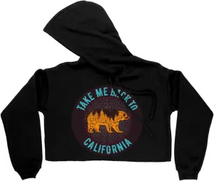 Bear Women's Cropped Fleece Hoodie - California Cropped Hoodie for Women - Unique Hooded Sweatshirt