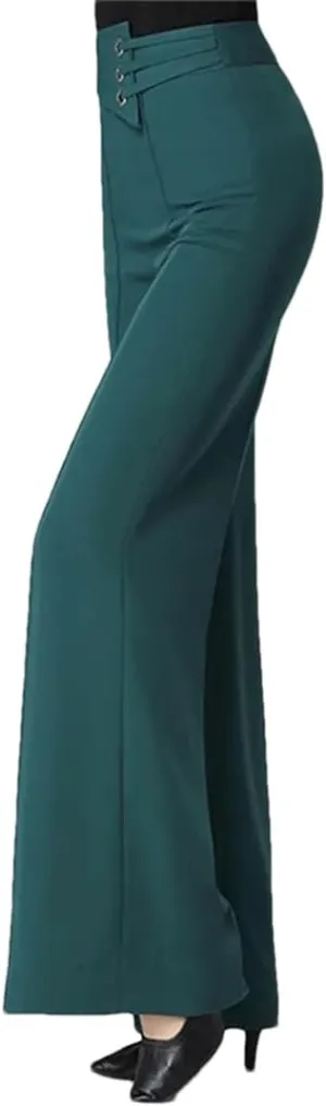 Bollrllr Women's Wide-Leg Pants 2023 High-Waist Casual Straight-Leg Pants Fashion Trousers