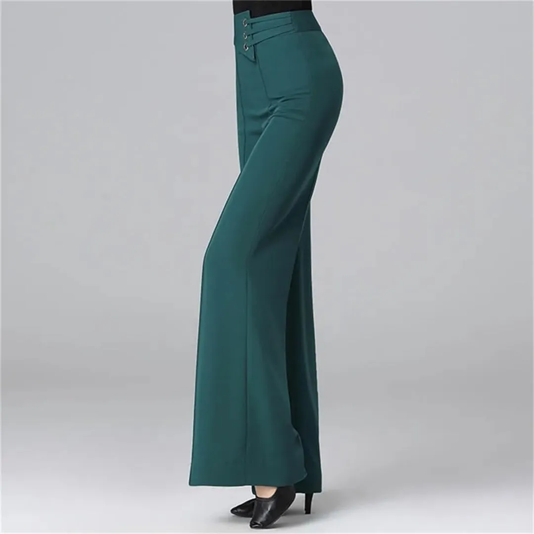 Bollrllr Women's Wide-Leg Pants 2023 High-Waist Casual Straight-Leg Pants Fashion Trousers