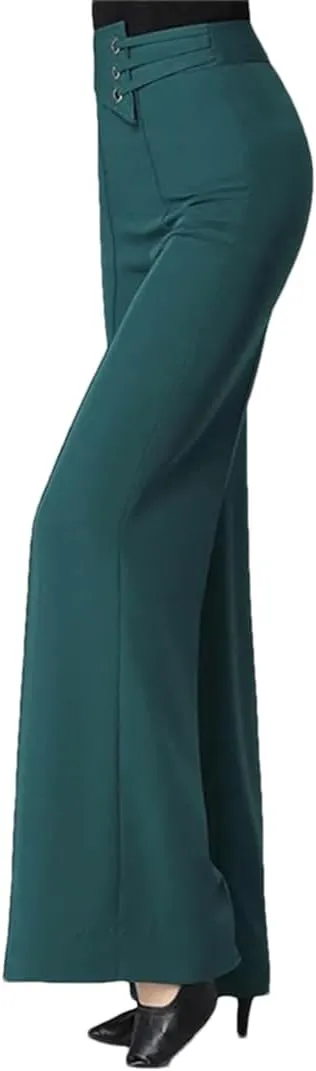 Bollrllr Women's Wide-Leg Pants 2023 High-Waist Casual Straight-Leg Pants Fashion Trousers