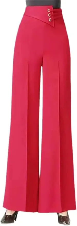 Bollrllr Women's Wide-Leg Pants 2023 High-Waist Casual Straight-Leg Pants Fashion Trousers