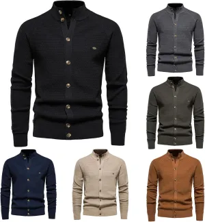 Business Sweaters for Men Button Down Cardigan Sweater Cable Knit Cardigan Coat Long Sleeve Shirts Winter Warm Tops