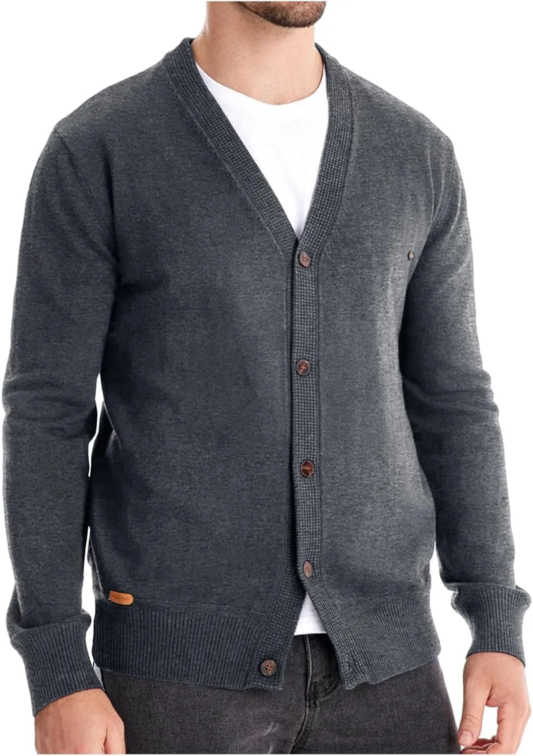 Button Down Cardigan Sweaters for Men Lightweight V Neck Sweater Casual Knit Sweater Casual Open Front Cardigan