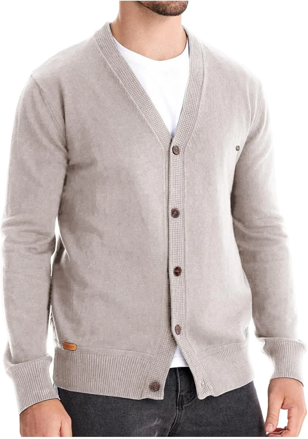 Button Down Cardigan Sweaters for Men Lightweight V Neck Sweater Casual Knit Sweater Casual Open Front Cardigan