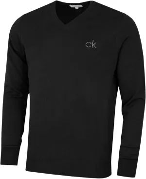 Calvin Klein Men's V-Neck Sweater - Black - L