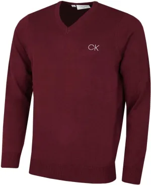Calvin Klein Men's V-Neck Sweater - Burgundy - M