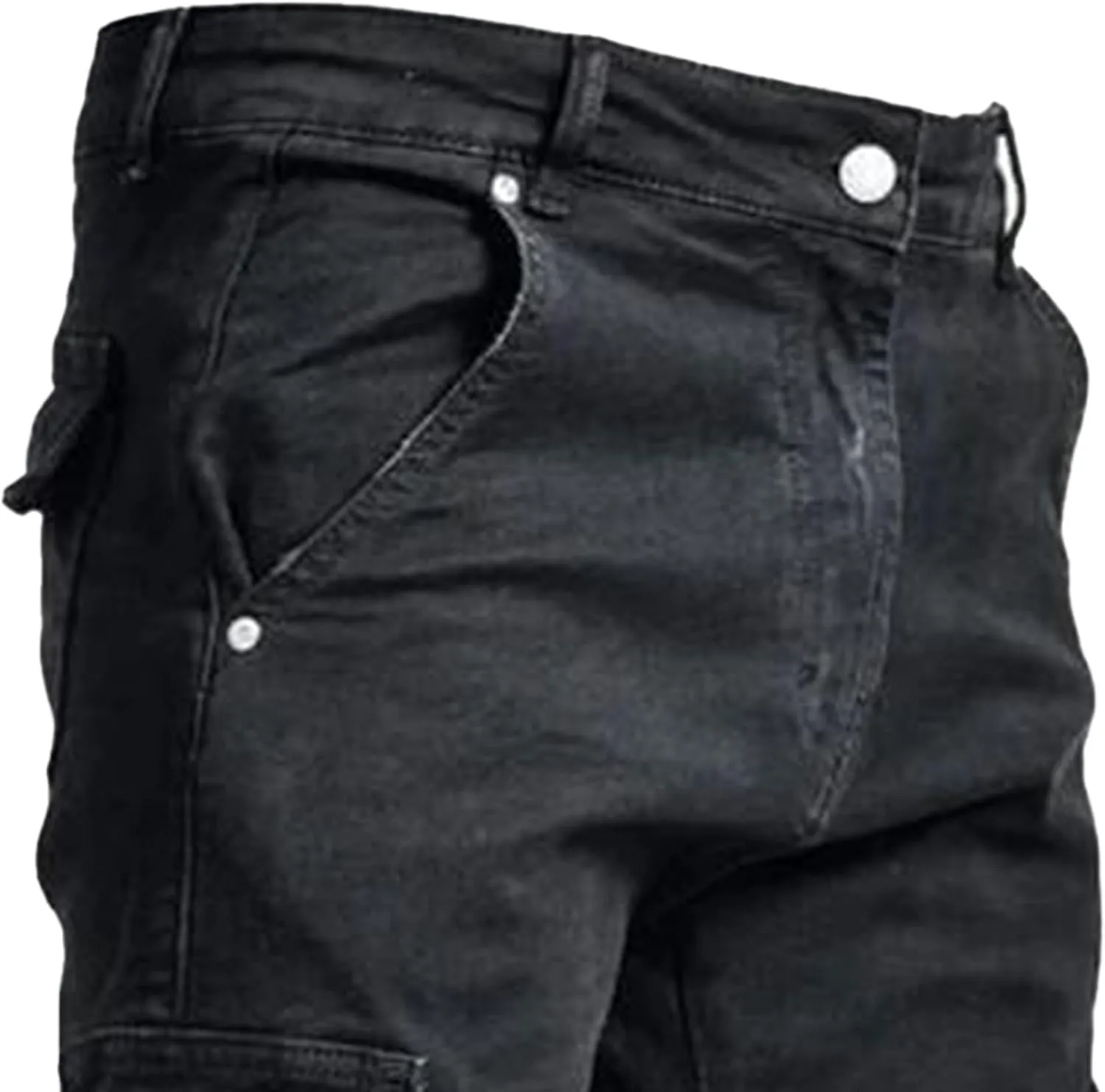 Cargo Jeans for Men Jogger Slim Fit Stretch Skinny Jean Straight Leg Comfort Flex Waist Pants Summer Trend Trouser