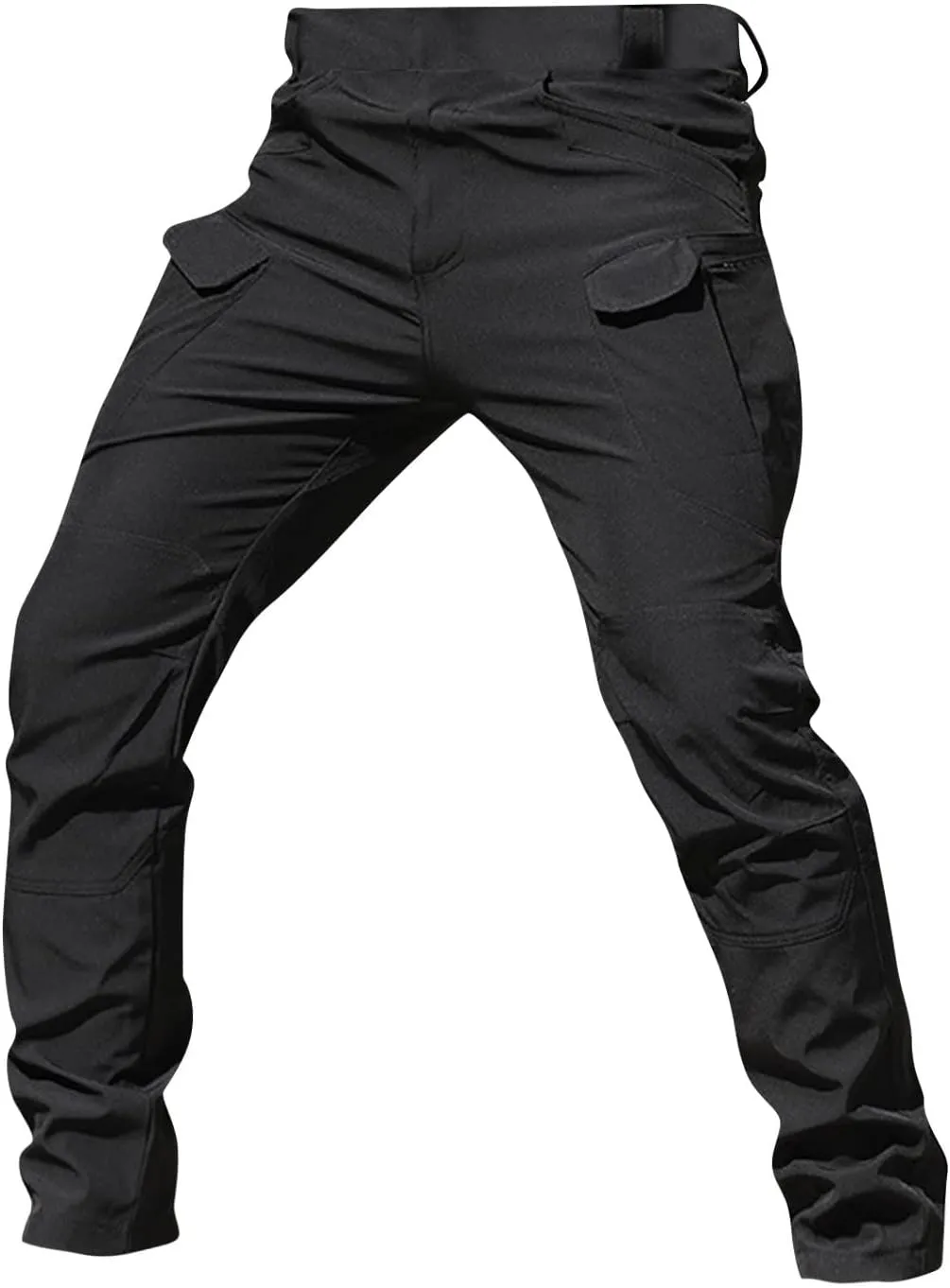 Cargo Pants for Men Straight Leg Slim Fit Pants Waterproof Casual Pants with Multi Pocket Elastic Waist Pants
