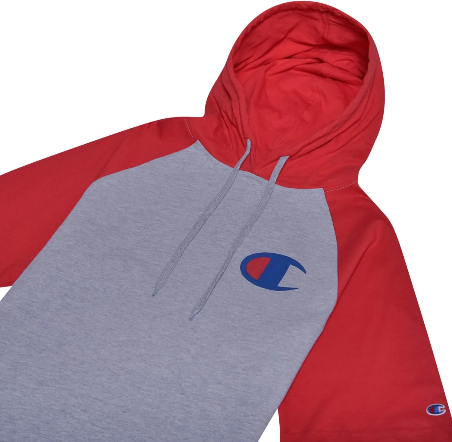 Champion Mens Short Sleeve Hoodie Big and Tall - Raglan Hoodie With Pockets