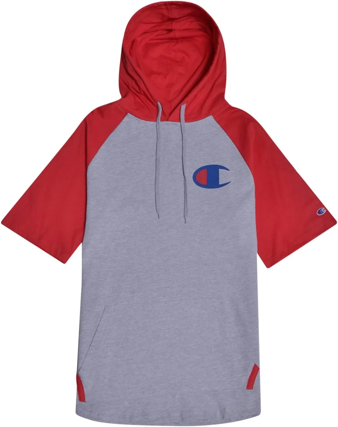 Champion Mens Short Sleeve Hoodie Big and Tall - Raglan Hoodie With Pockets