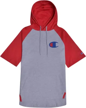 Champion Mens Short Sleeve Hoodie Big and Tall - Raglan Hoodie With Pockets
