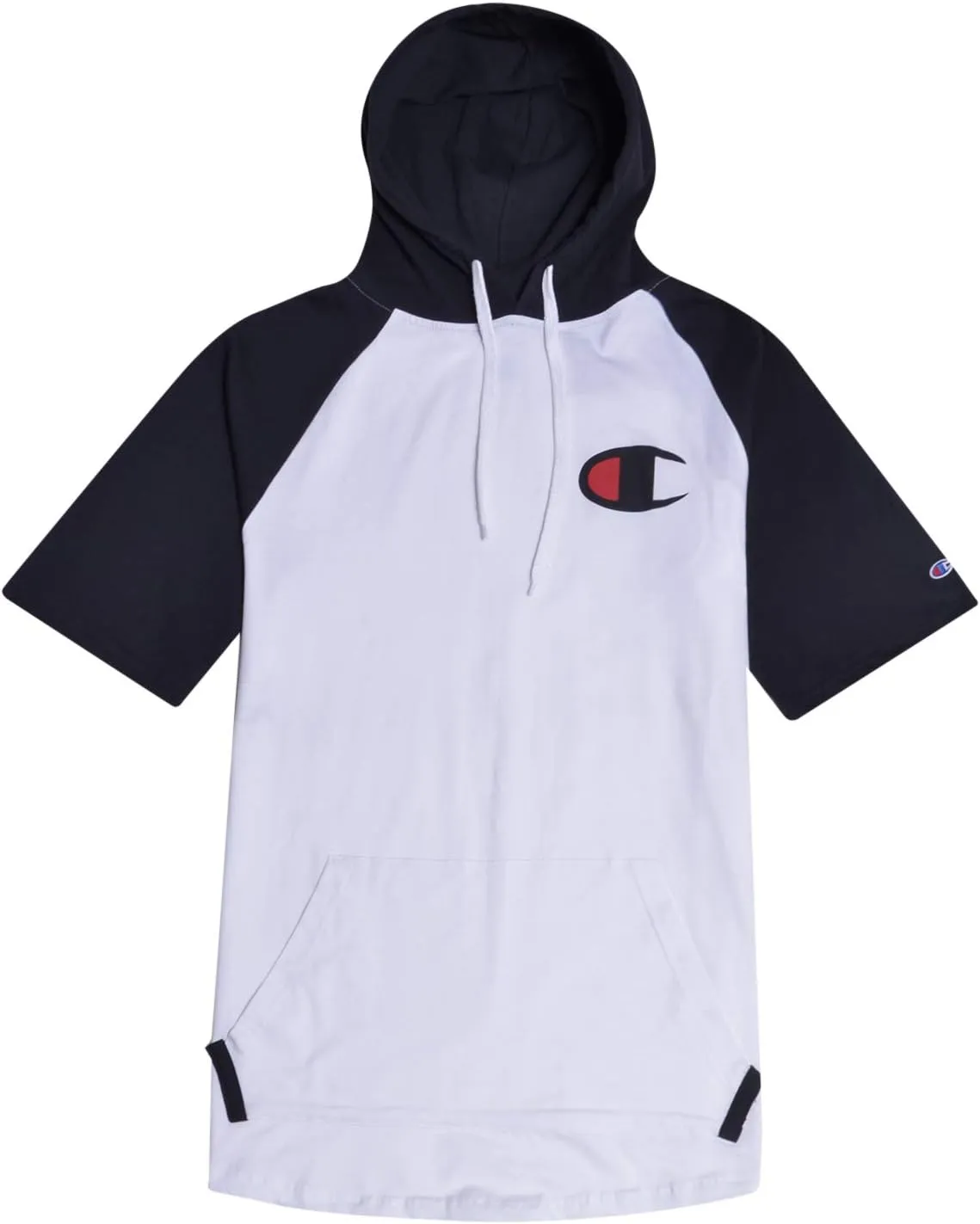 Champion Mens Short Sleeve Hoodie Big and Tall - Raglan Hoodie With Pockets