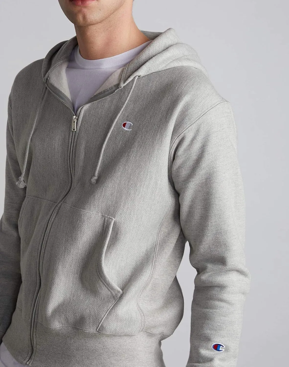 Champion Men's Zip-Up Hoodie, Reverse Weave, Sweatshirt, Fleece Zip-Up Hoodie For Men