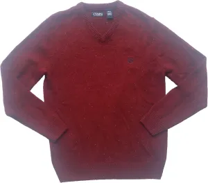 Chaps Men's Kent V-Neck Sweater (Small, Wine)