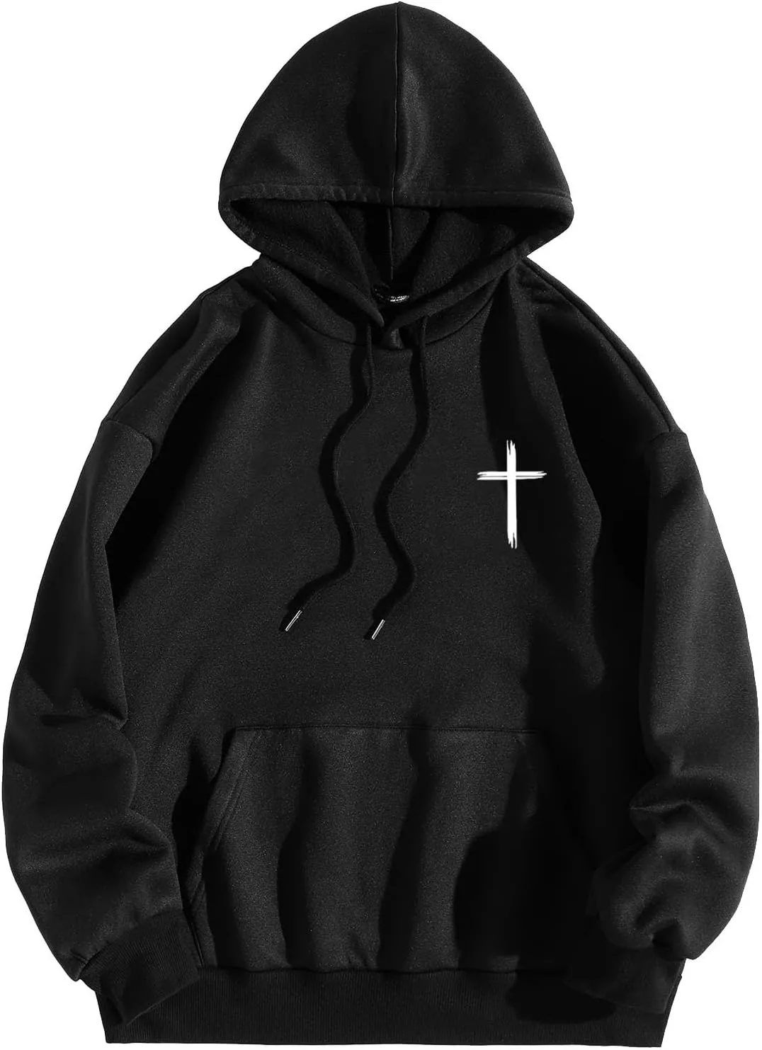 Christian Hoodie for Men God Loves You Letter Print Crewneck Causal Sweatshirt with Pocket Fall Drawstring Aesthetic Hoodies