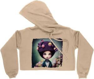 Cool Women's Cropped Fleece Hoodie - Doll Cropped Hoodie for Women - Colorful Hooded Sweatshirt