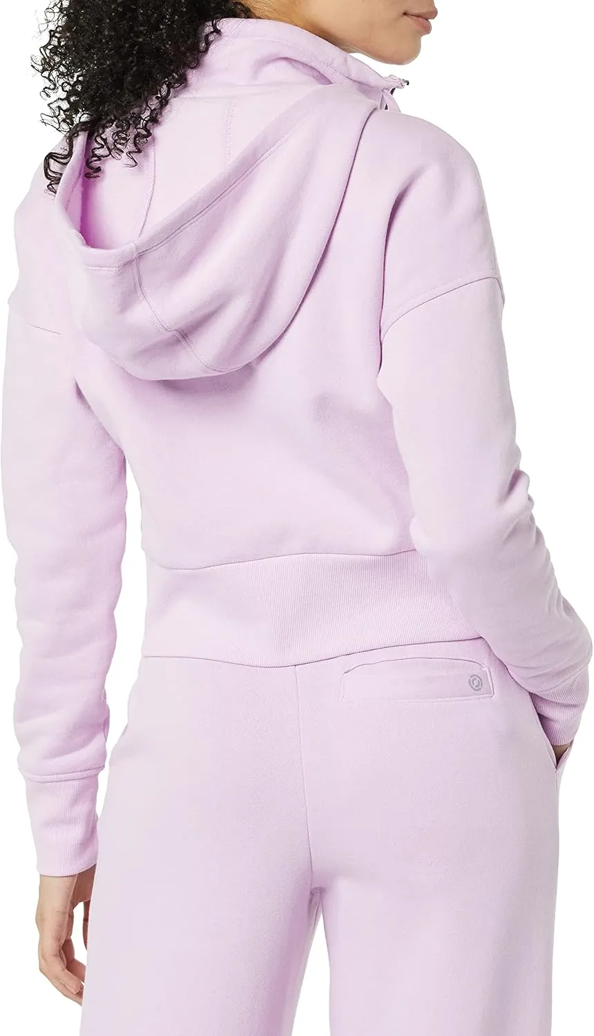 Core 10 Women's Super Soft Fleece Cropped Length Zip-Up Hoodie Sweatshirt