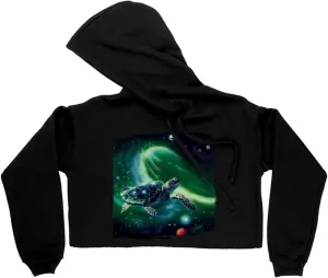 Cosmic Women's Cropped Fleece Hoodie - Galaxy Cropped Hoodie for Women - Art Hooded Sweatshirt