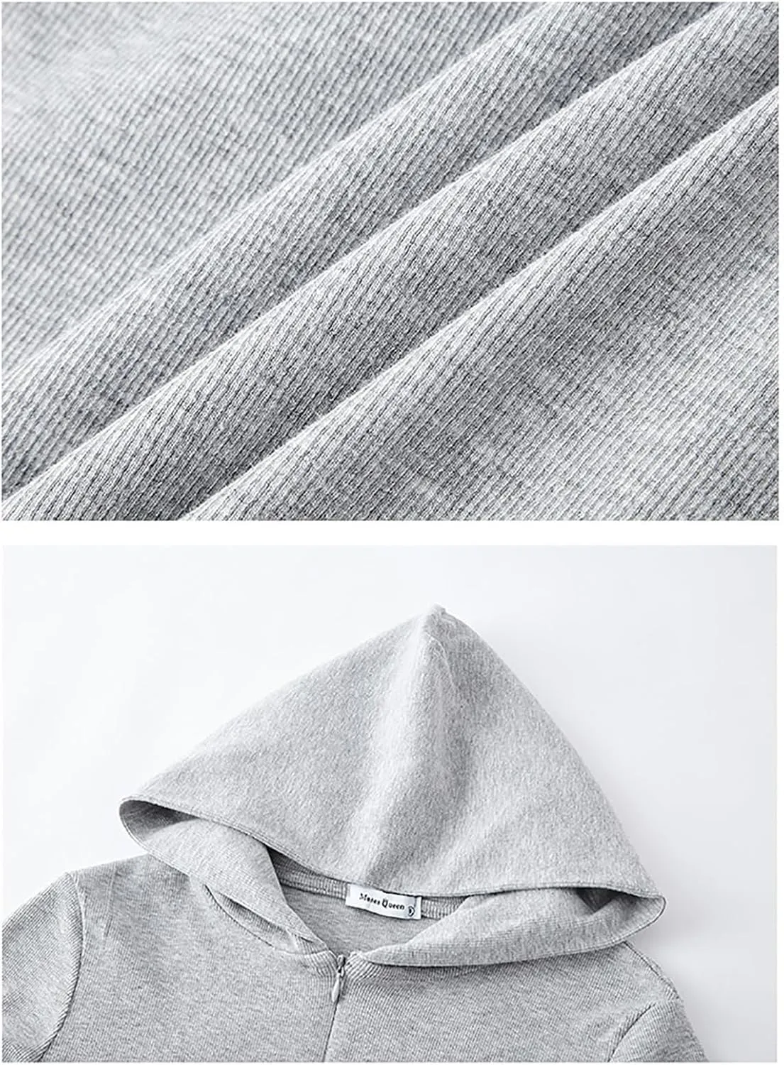 Cotton Rib Zip up Hoodie, Womens Zip Up Hoodie Cropped Sweatshirts Fleece Jackets Fitted Sweatshirt Jacket Women