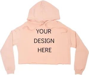 Custom Bella Canvas Ladies Relaxed Fit Cropped Hoodie: Ladies Cropped Fleece Hoodie