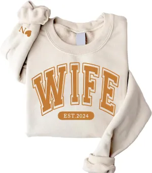 Custom Mrs Embroidered Sweatshirt Hoodie, Matching Couples Sweatshirts, Wife Husband Sweatshirt Hoodie