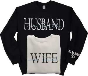Custom Mrs Embroidered Sweatshirt Hoodie, Matching Couples Sweatshirts, Wife Husband Sweatshirt Hoodie