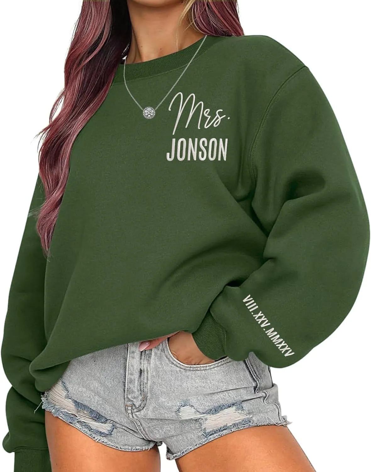 Custom Mrs Embroidered Sweatshirt Hoodie, Matching Couples Sweatshirts, Wife Husband Sweatshirt Hoodie