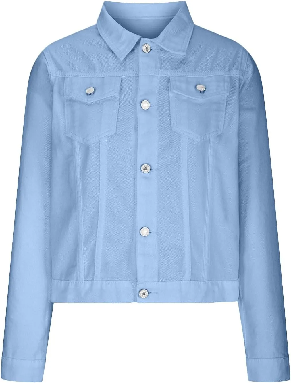 Denim Jacket for Women Petite Cute Crop Jean Jackets Plain Shacket Fall Casual Lightweight Fashion Coat Outwear
