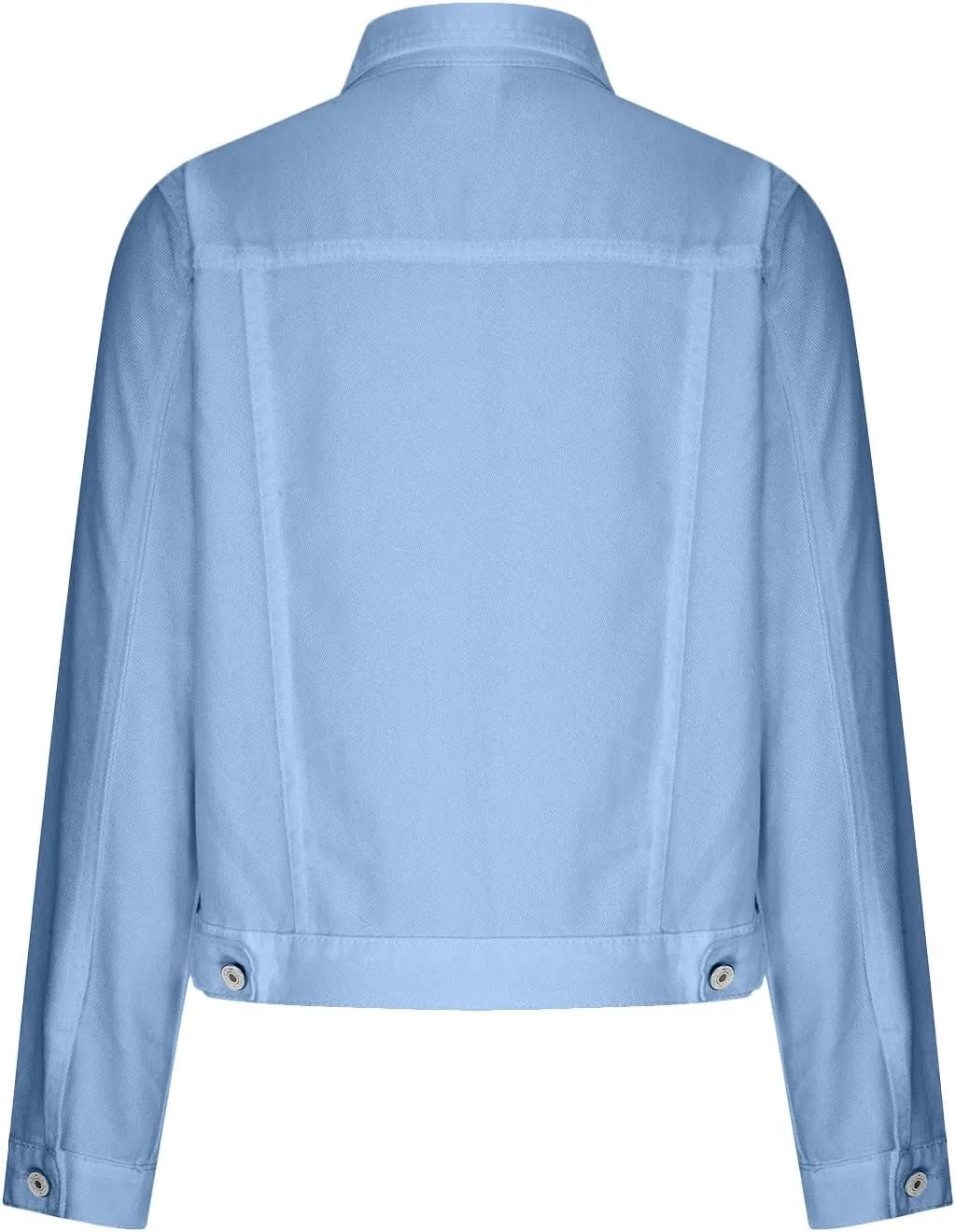 Denim Jacket for Women Petite Cute Crop Jean Jackets Plain Shacket Fall Casual Lightweight Fashion Coat Outwear