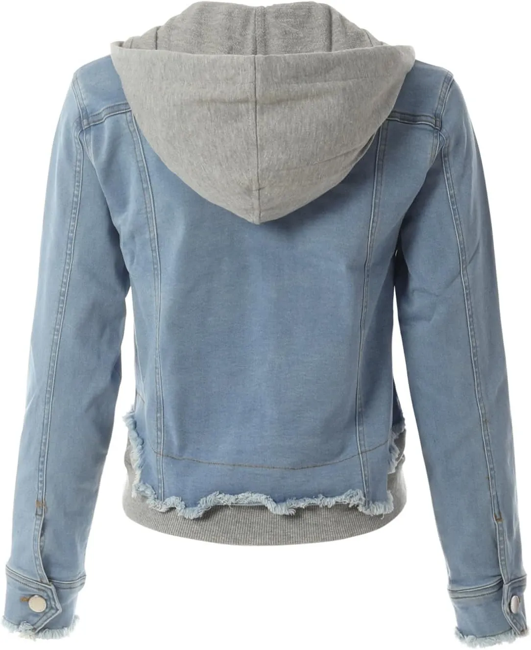 Design by Olivia Women's Classic Casual Hooded Denim Jacket