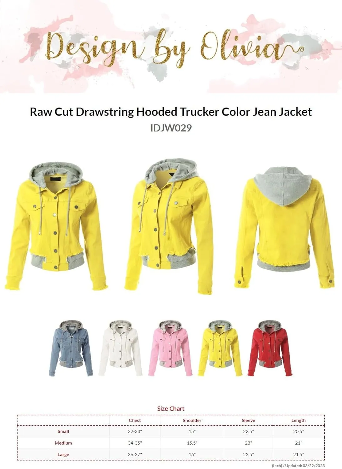 Design by Olivia Women's Classic Casual Hooded Denim Jacket