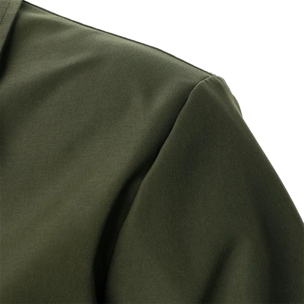Disimlarl Men Outdoor Casual Windbreaker Jackets Color Match Pockets Coat Casual Wedding Party Street Sports Jacket