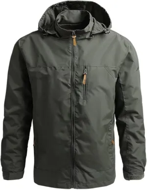 Dninmim Men's Solid Hooded Jackets Relaxed Zip Basic Outdoor Sports Jacket