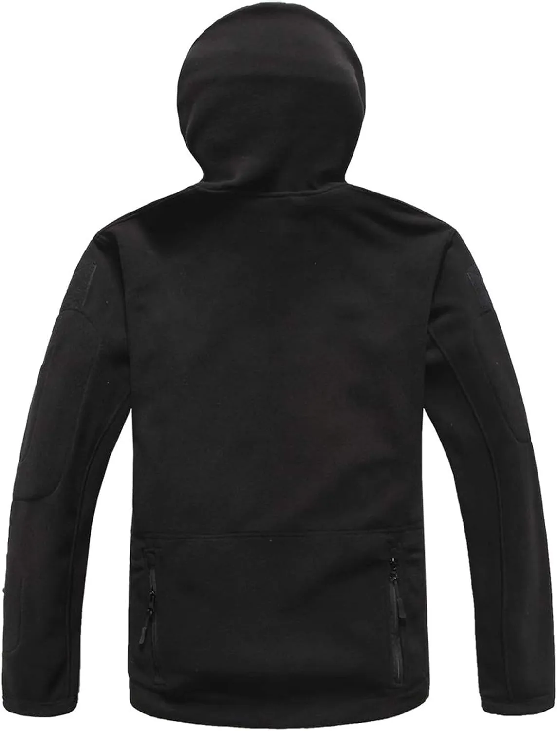 Double Face Fleece Stand Collar Hooded Jacket Mens Polar Fleece Zipper Military Jacket Coat Outdoor Sports Jacket